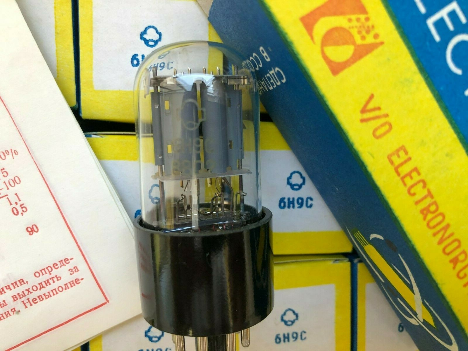 1x 6N9S Reflector (6SL7, 6SU7, ~1579) SOVIET Double Triode (NEW, NOS, BOXED)