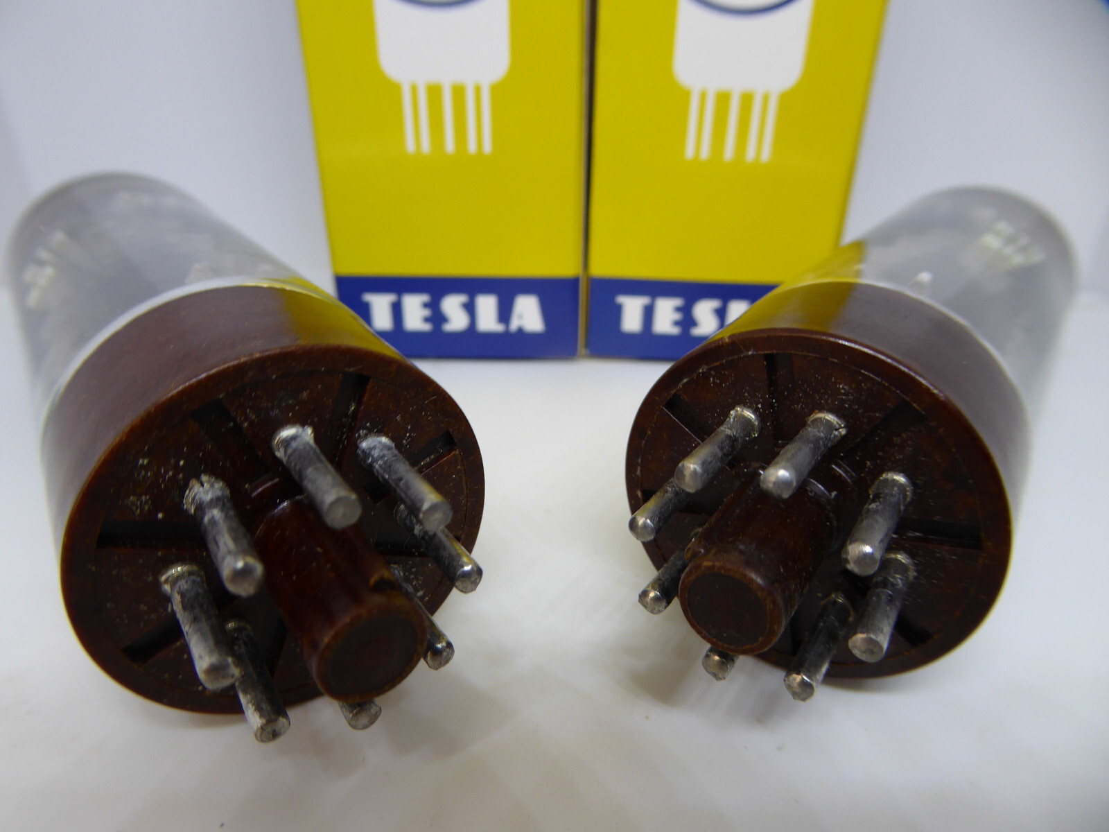 2x (Pair!) Tesla EL34 Tube (6CA7) Brown Base, OO-Getter, F. Marshall, 1984, NIB