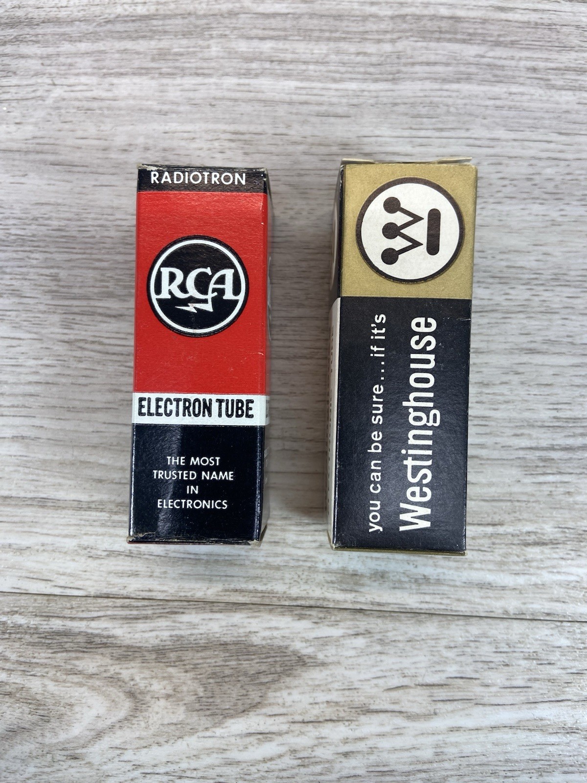 Vintage Vacuum Tubes Boxed RCA & Westinghouse 12AU7A ECC82 Clear Top Untested