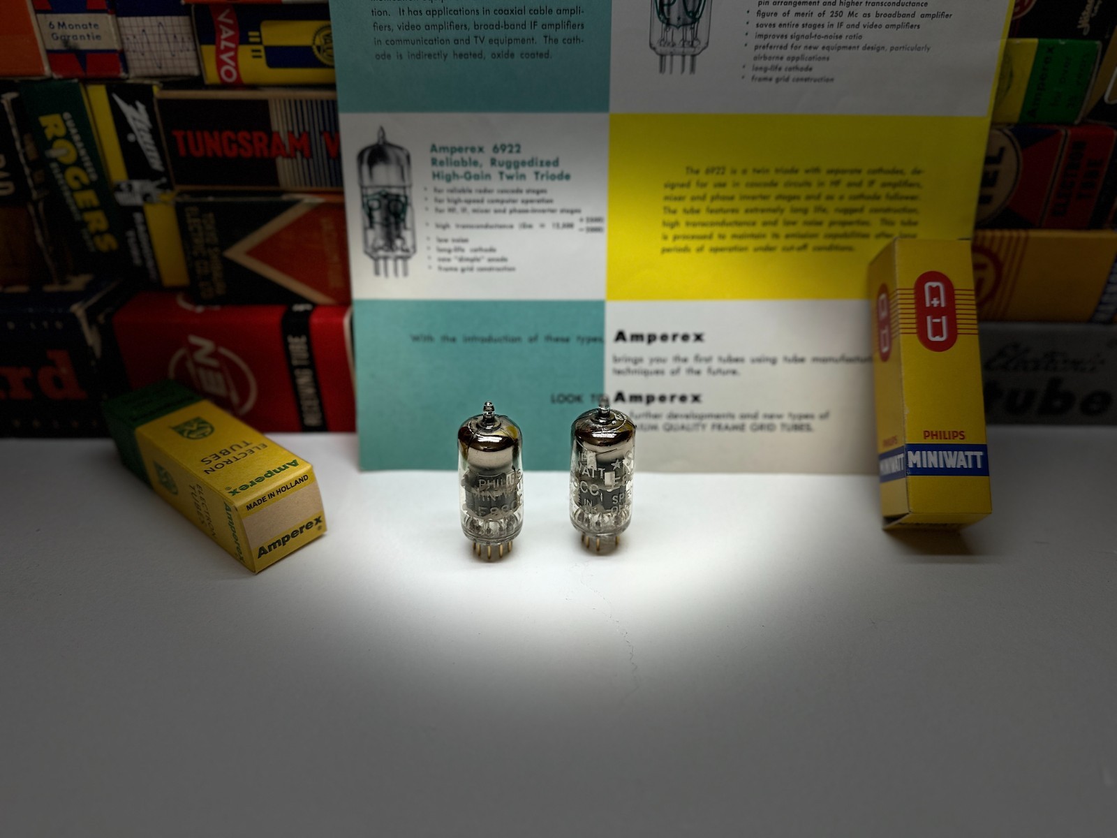 2x Vintage 1960 SQ Star TopD Amperex E88CC Heerlen⊿ NL /GrailWarmToneAudio /6922