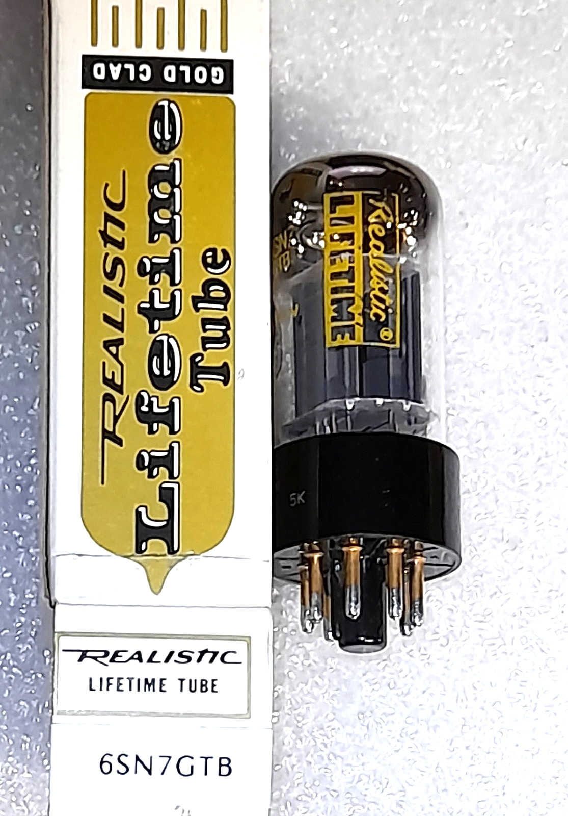 6SN7GTB Realistic NOS gold pins/gray ladder plate/halo getter Tube, Japan