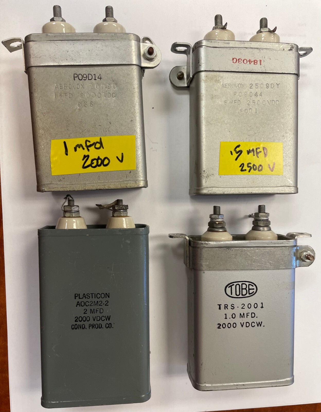 OIl capacitor lot for western electric tube 2000-2500 VDC .5 – 2 mfd