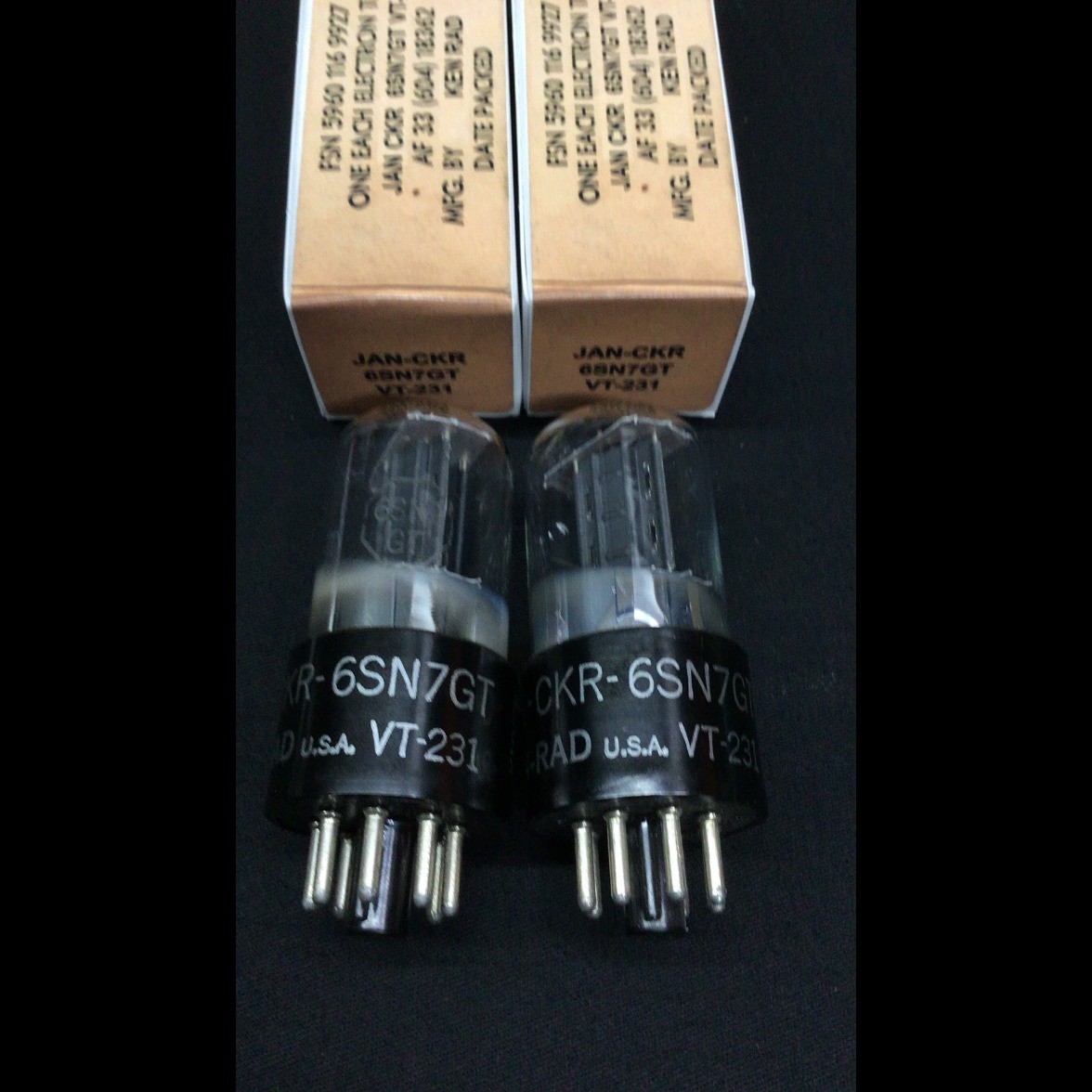 MATCHED PAIR KEN RAD 6SN7 JAN CKR 6SN7GT Premium Audio VACUUM TUBES L.9472