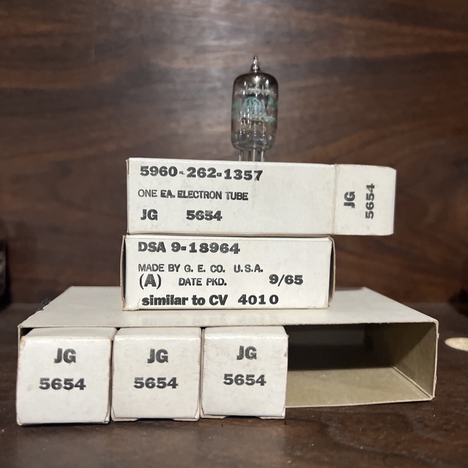 Lot Of 5 JG 5654 6AK5 Tube GE Tubes E95F 6096 CK5654 CV4010 NOS Military Spec