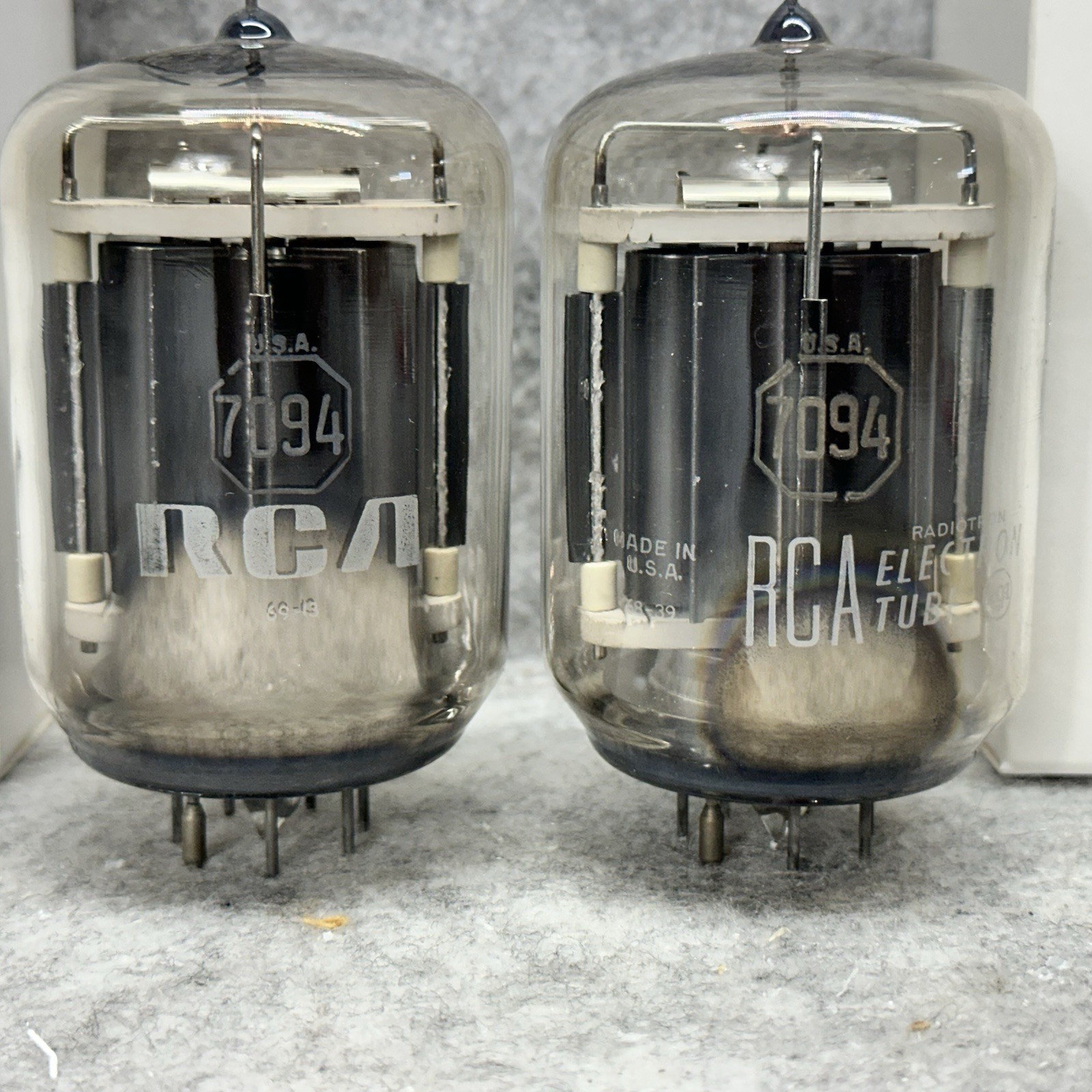PAIR OF RCA 7094 BLACK PLATE TRANSMITTING TUBES