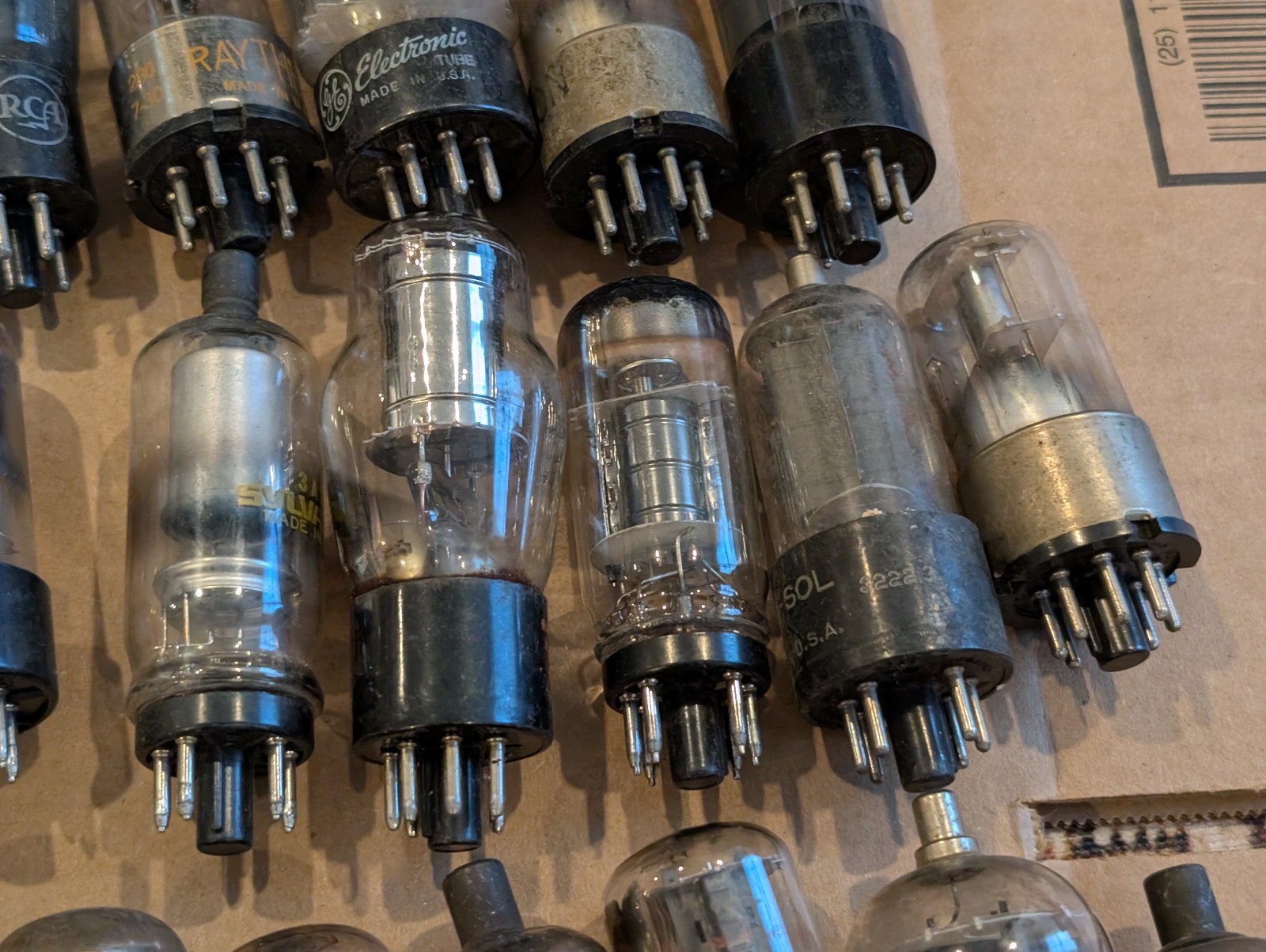 Lot of 50 Vintage Vacuum Tubes Octal Mixed Radio TV Untested Parts Repair 1