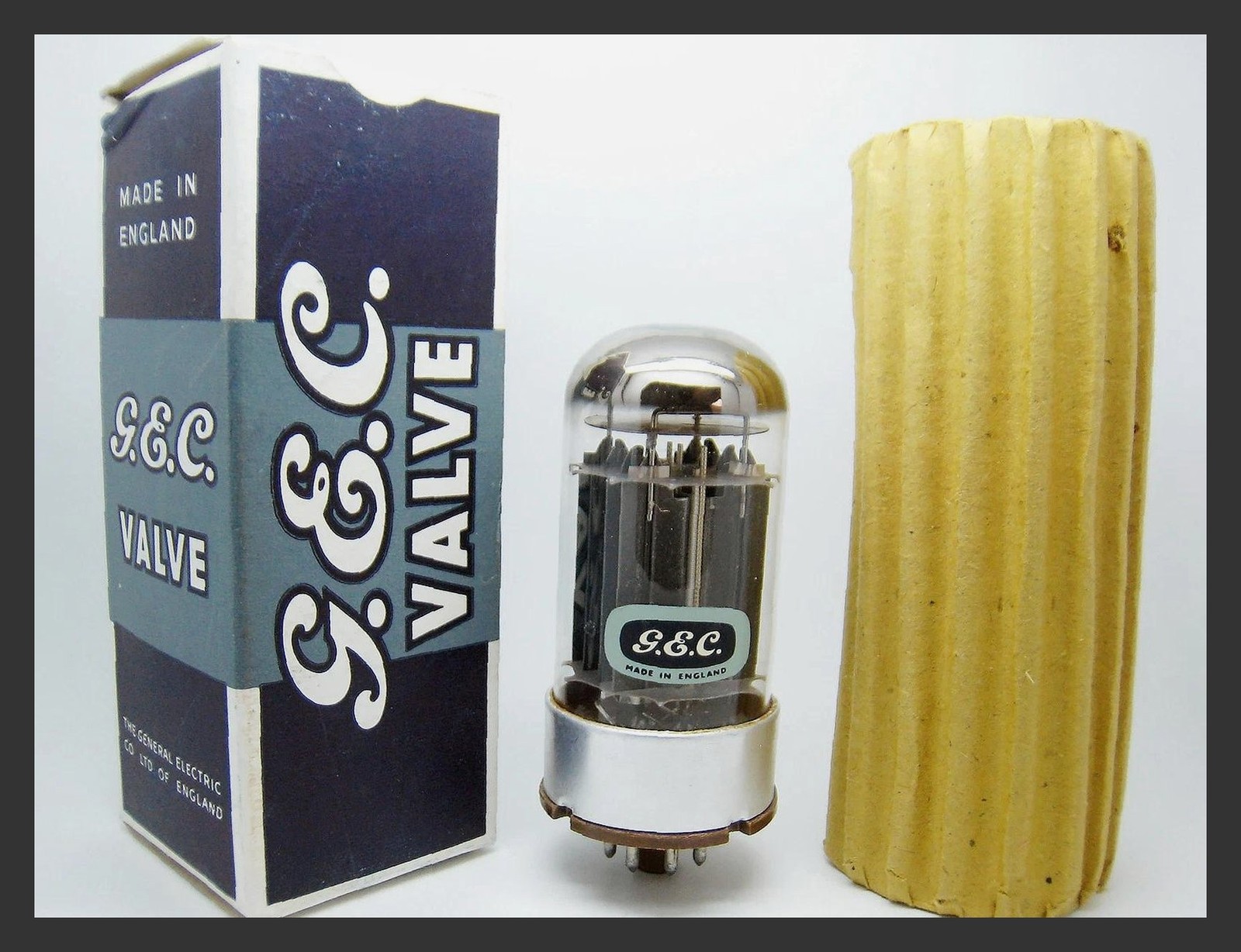 NOS GEC 6080 6AS7G Strong Test Gold Posts Black Plates UK Triode Tube