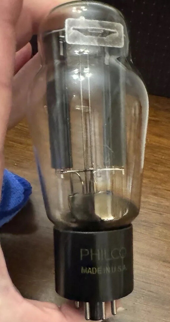 Philco NOS 5U4G Big Bottle Black Plate Audio Rectifier Tube