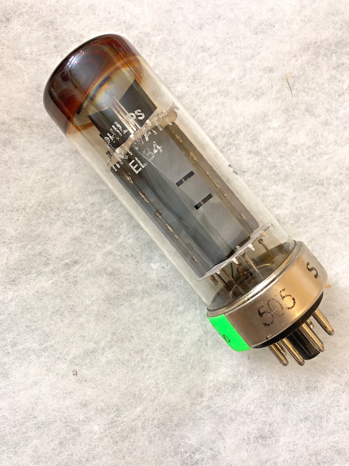 Philips EL34 6CA7 Metal Base Disc getter, Minimum Tested