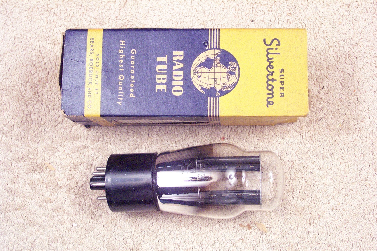 One, NEW, Silvertone- National Union 5Y3G, tall, shouldered glass, 5Y3GT eq