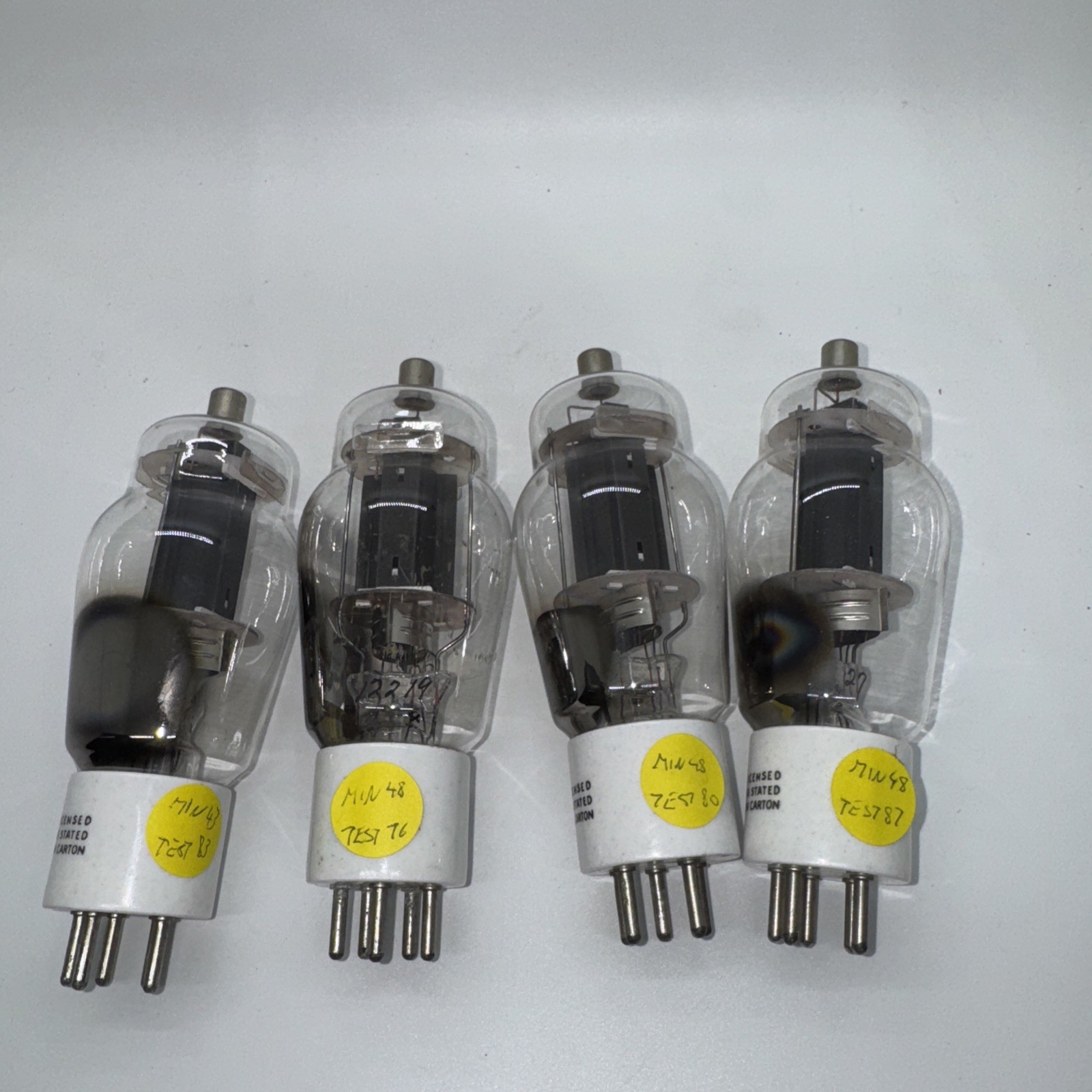 Four 807 RCA RADIOTRON Used And Tested Tubes Military Quality Ceramic Base