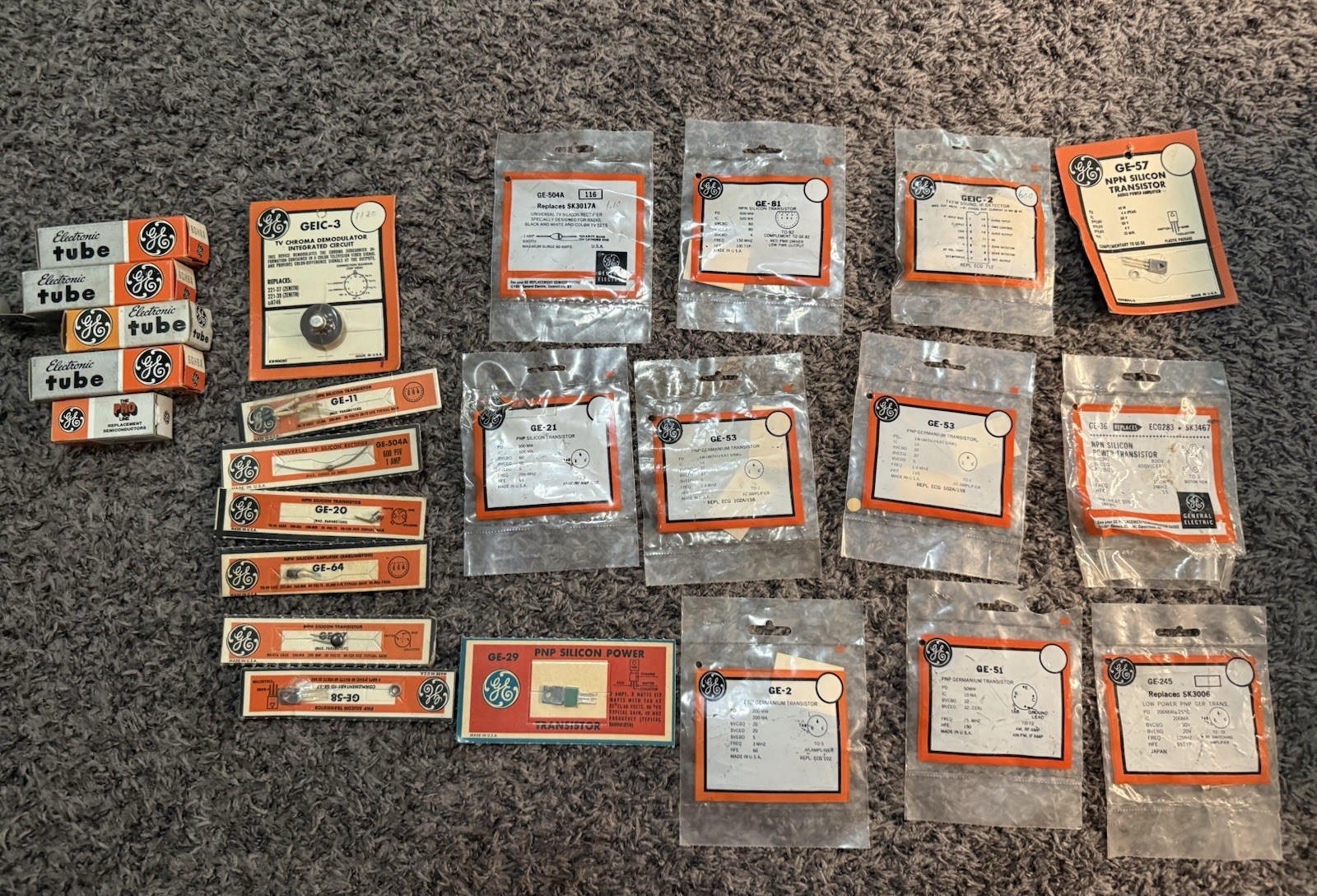 Vintage GE Transistors Rectifiers Tubes Germanium Silicon IC Lot NOS 6CG8A