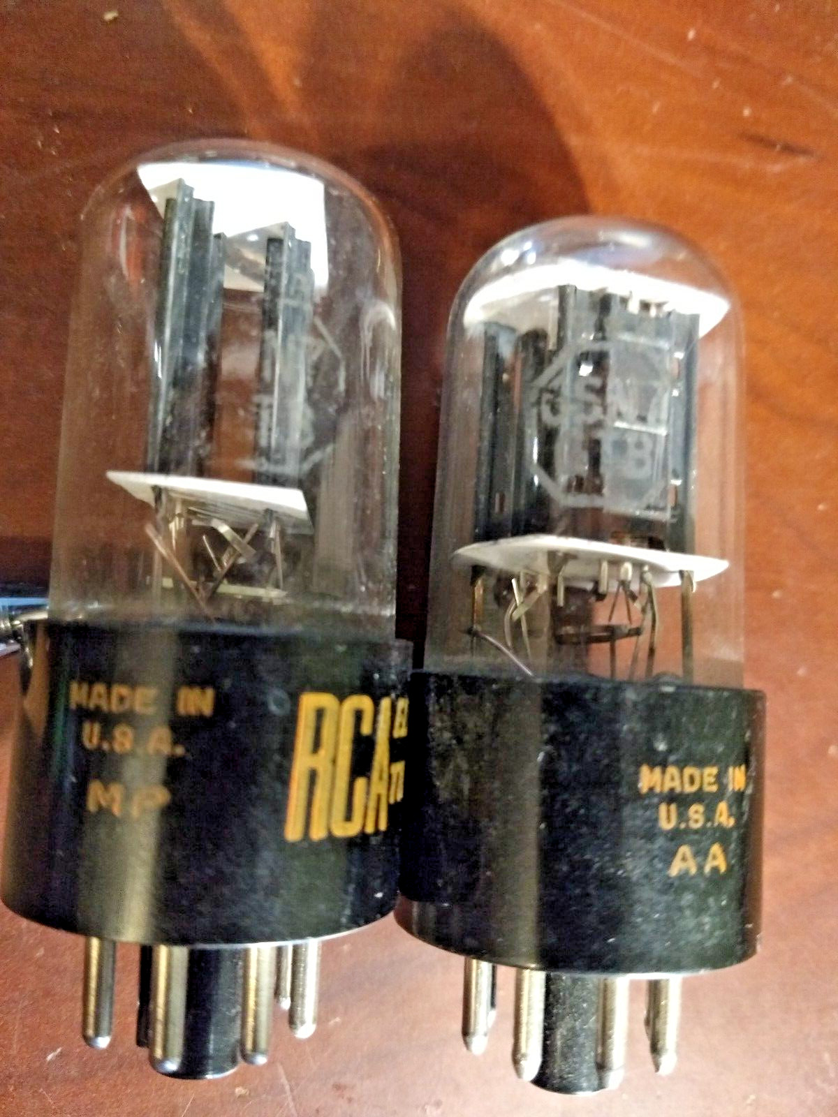 2) RCA 6SN7GTB Black Plate Tubes, 1960’s Orange Label