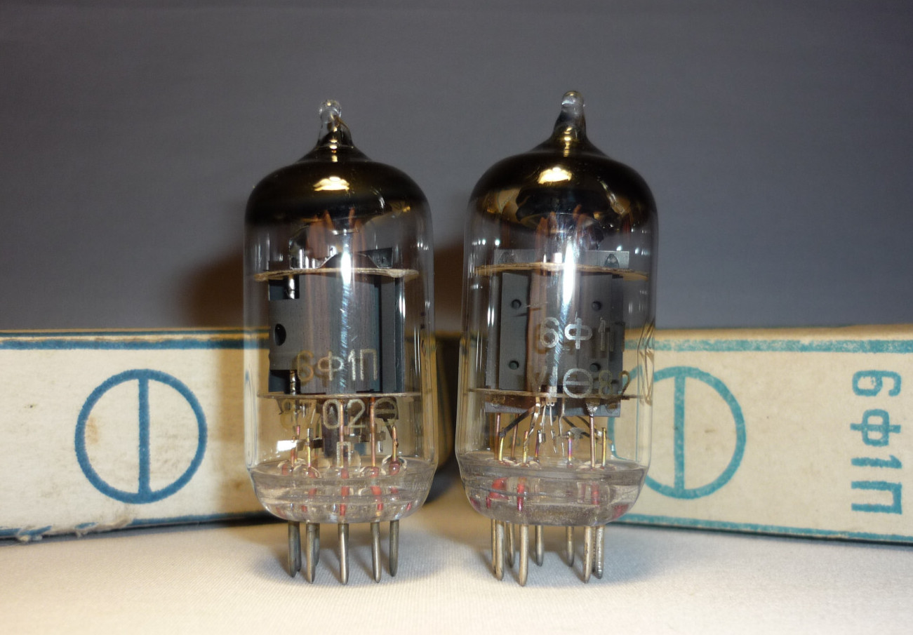 2pcs. 6F1P / 6Ф1П = 6BL8; ECF80 Triode-Pentode tube NEW
