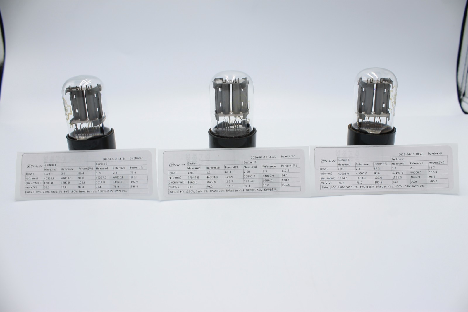 3 PCS 1579 / 6SL7 / 6N9S / ECC35. Reflector. Silver anode. Etracer Tested.