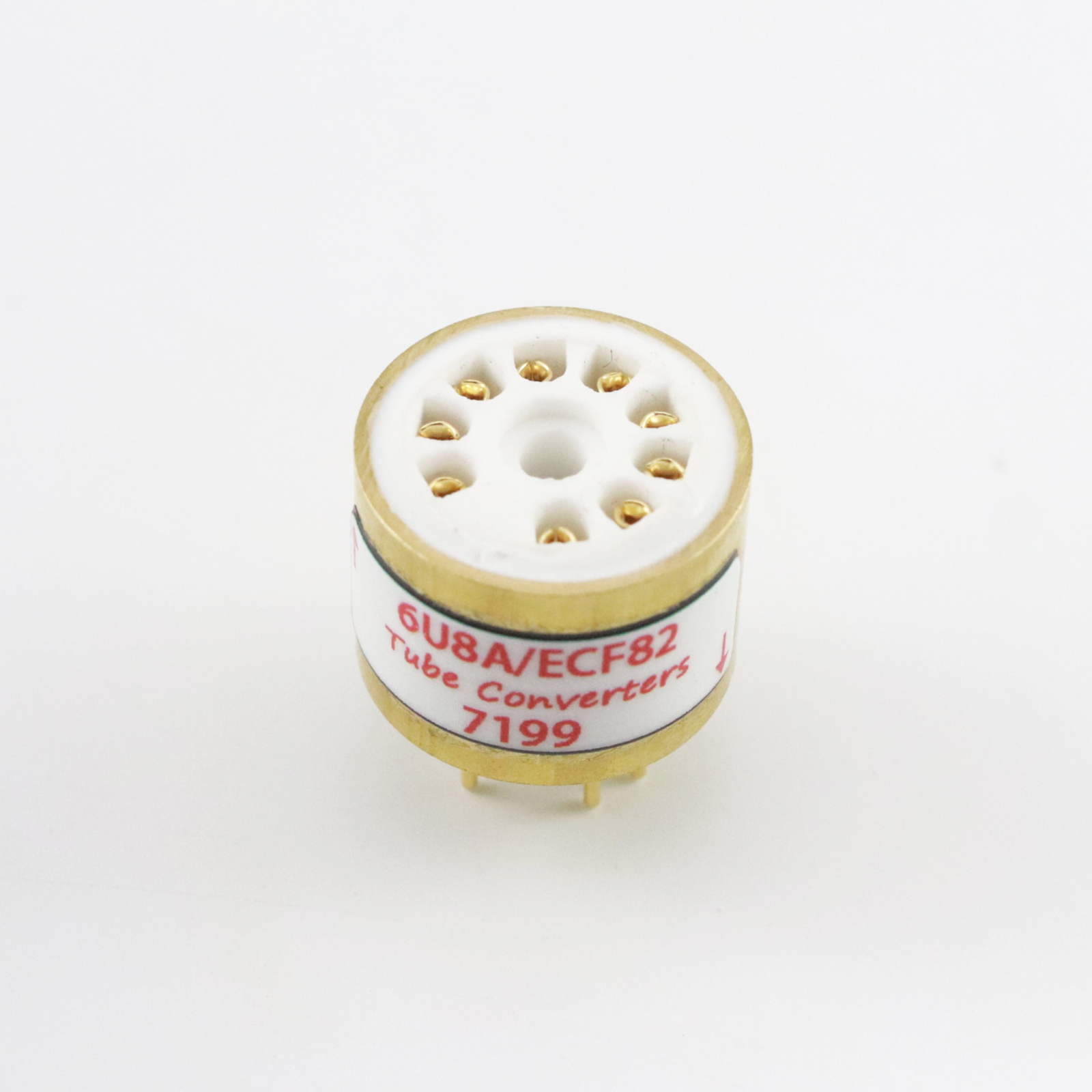 One Gold plated 6U8A ECF82 TO 7199 [Bottom] Vacuum tube convert socket