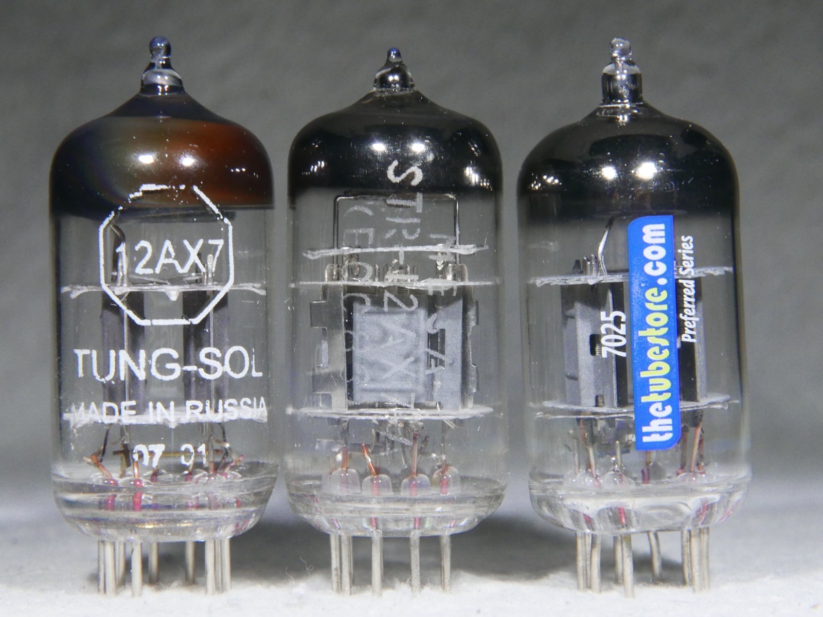 Trio (3) 12AX7/12AX7A/7025 Current Production Vacuum Tubes