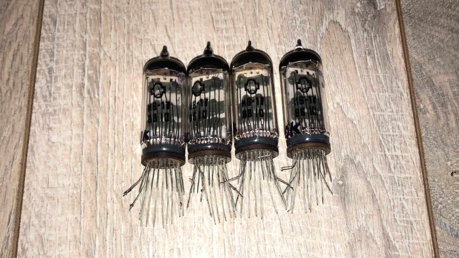 IV-17 REFLECTOR 4pcs SAME DATE CODE 10~88 Soviet VFD Nixie Tubes NEW 100% Tested