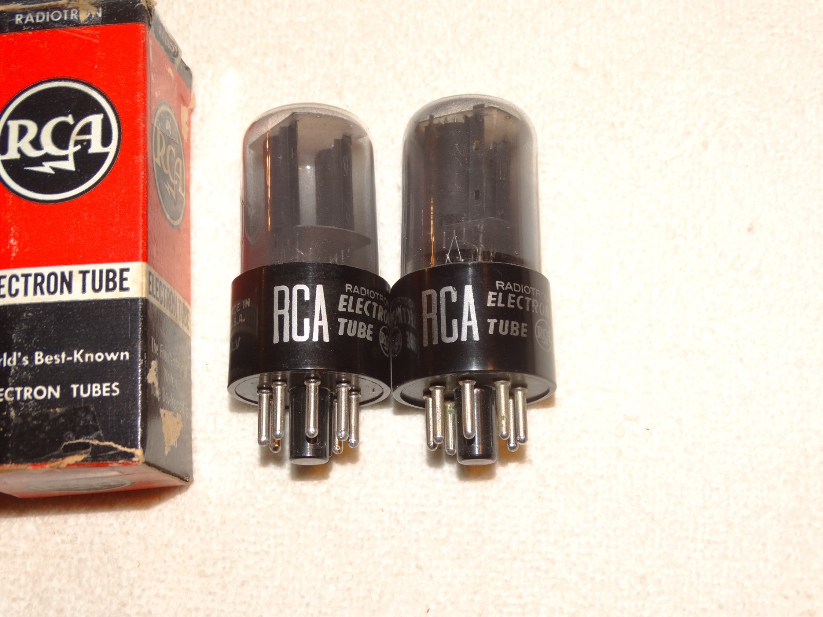 2 x 6SL7gt RCA Tubes*Very Strong Matched Pair*Smoked Glass*#15