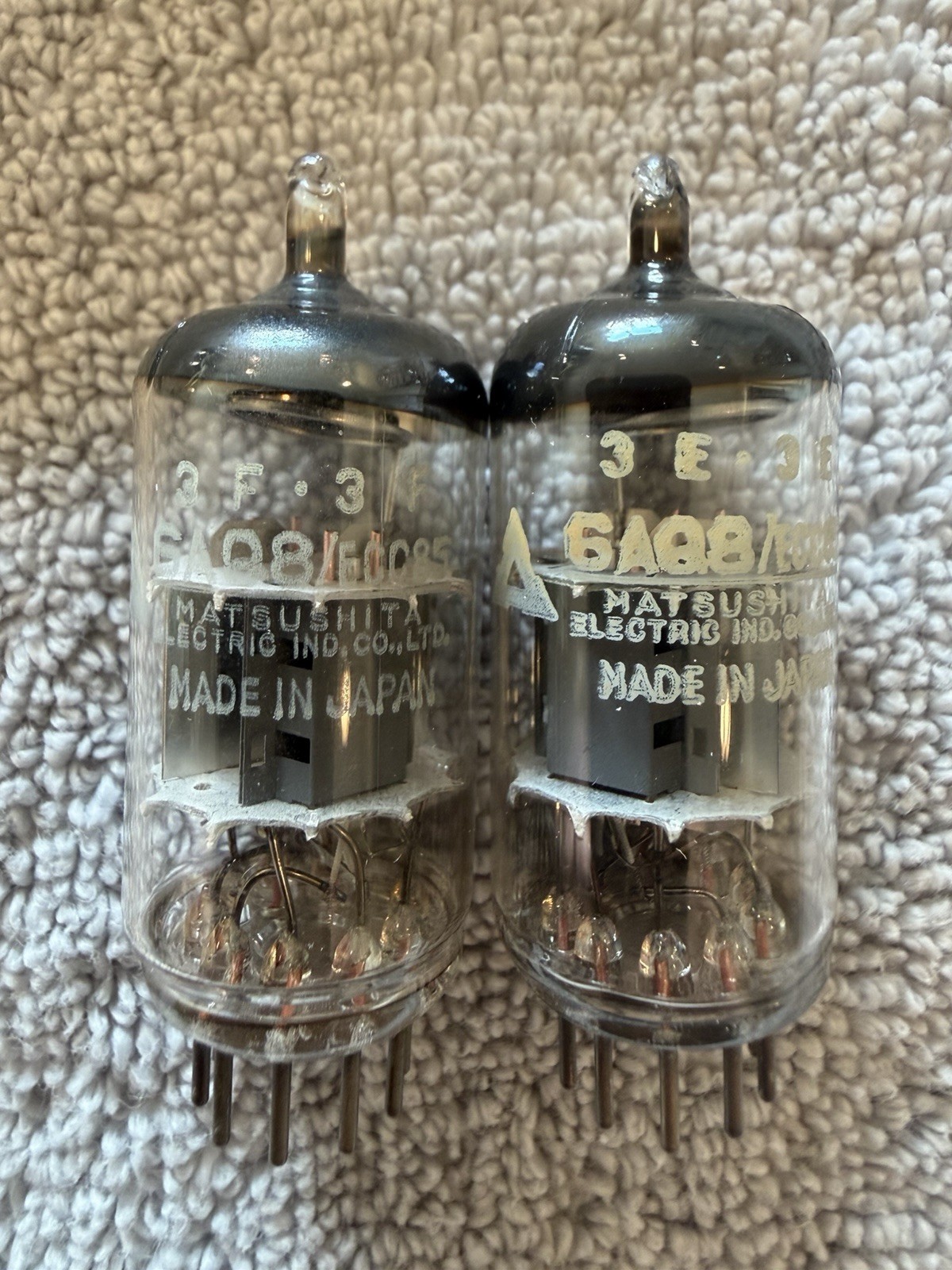 Matsushita 6AQ8 ECC85 Pair (2) Japan Vintage Tubes Pulled Working Untested