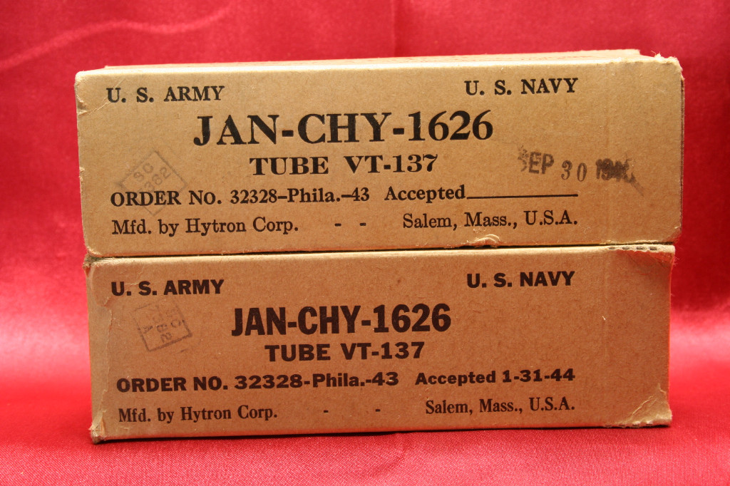 JAN-CHY-1626 Very Rare, Perfectly Preverved 100% NOS 1943 Vintage Tubes NIB !