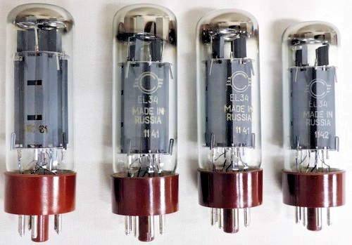 Genuine NOS Winged C EL34 Matched Quad Tube Set =C= Made In Russia