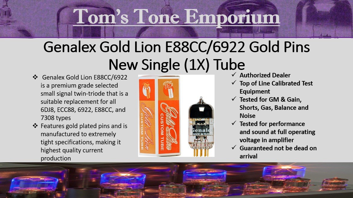 New In Box Genalex Gold Lion 12AX7 ECC83 B759 Preamp Tube Dealer Stock Maxi Test