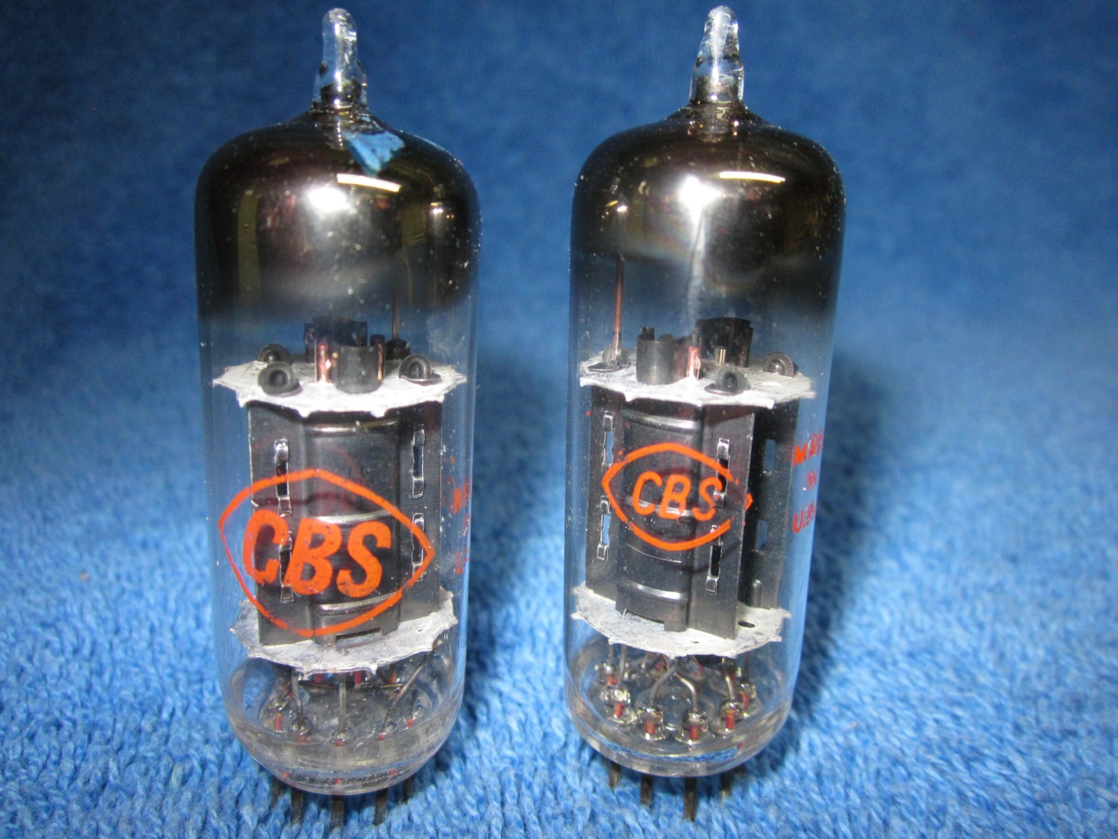 MATCHED PAIR CBS 12BH7A BLACK Oval Plate Tube 12BH7