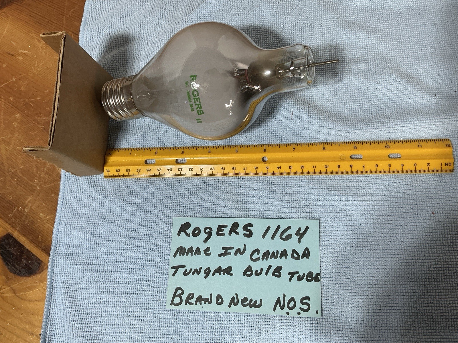 BIG TUNGAR Rectifier Bulb tube 1164 WORKING ROGERS Canadian Vintage w/ BOX RARE