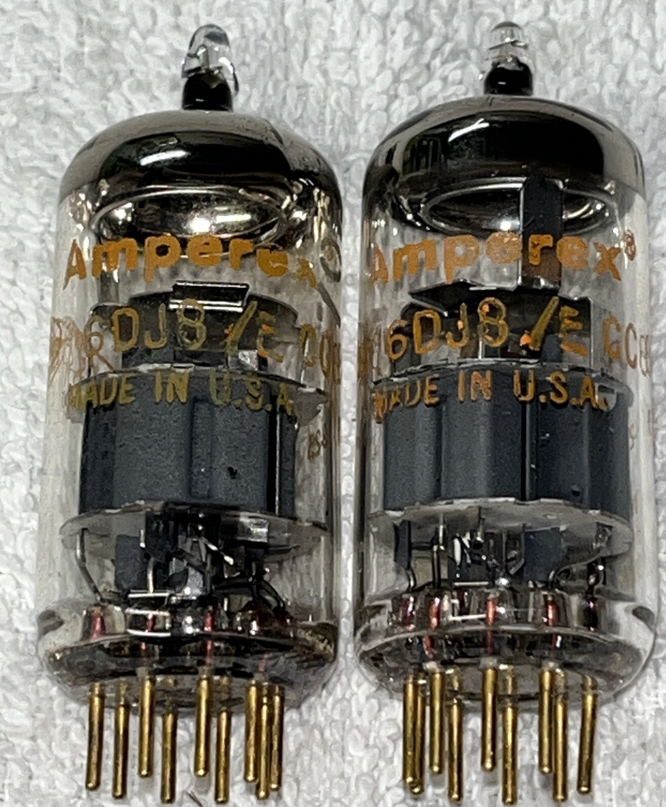 ECC88 6DJ8 Amperex Preamp Tubes Gold pin Amplitrex Tested Strong And NOS