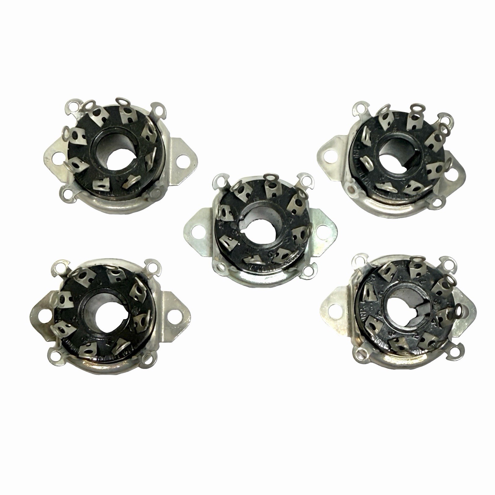 American Phenolic Corp Chicago Made In USA Octal Tube Sockets Lot Of 5 NOS