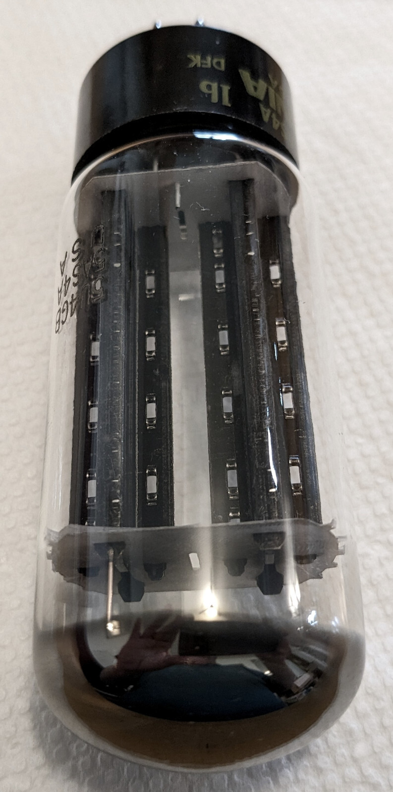 Vintage Sylvania 5U4 GB / 5AS4A Recitfier tube Ib DFK Black Plates, Halo Getter