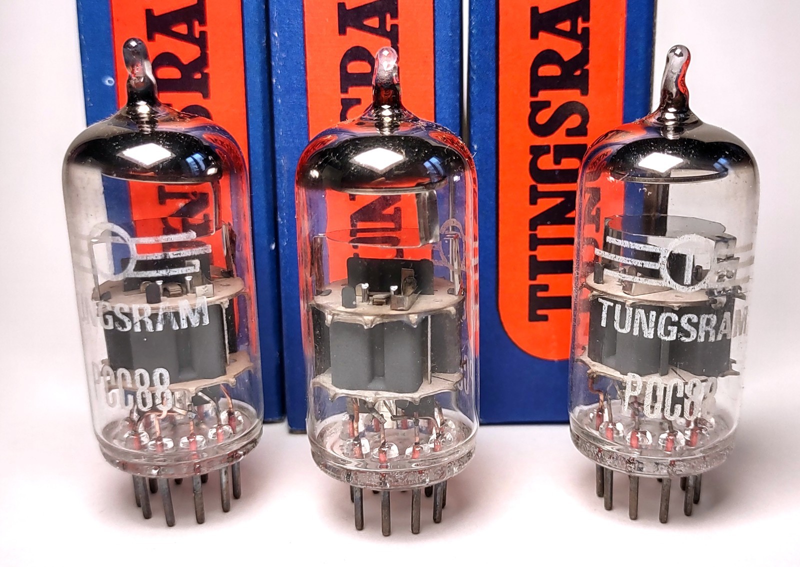 3x PCC88 7DJ8 Tungsram Tubes Valves Tube Lamps – New in Box – Mint NOS Audio