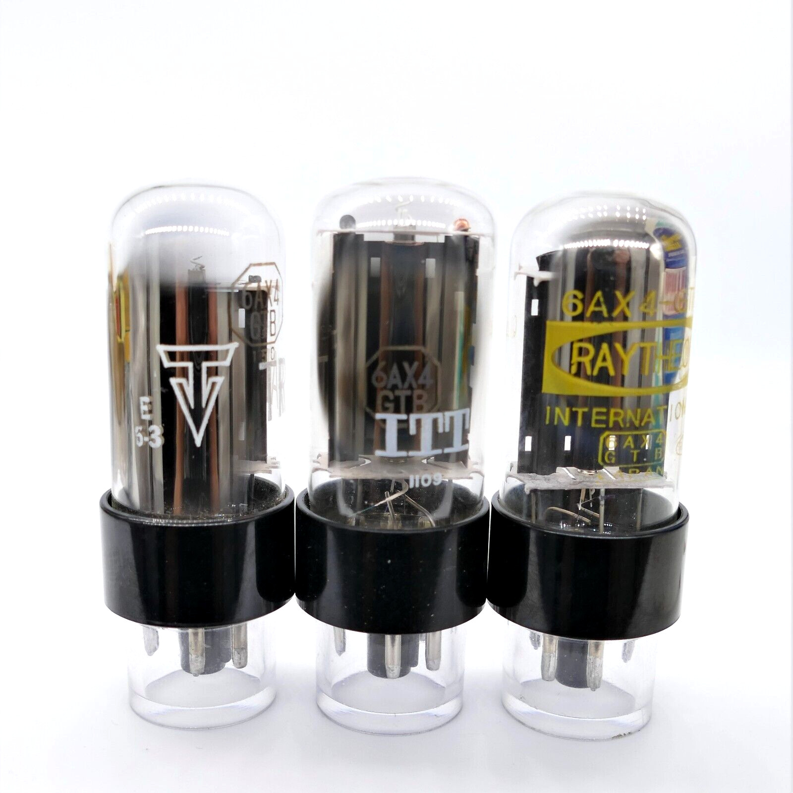 Three 6AX4GT GTB Tubes TRIAD RAYTHEON ITT NOS NIB Balance & Strong TV-7 ResultS