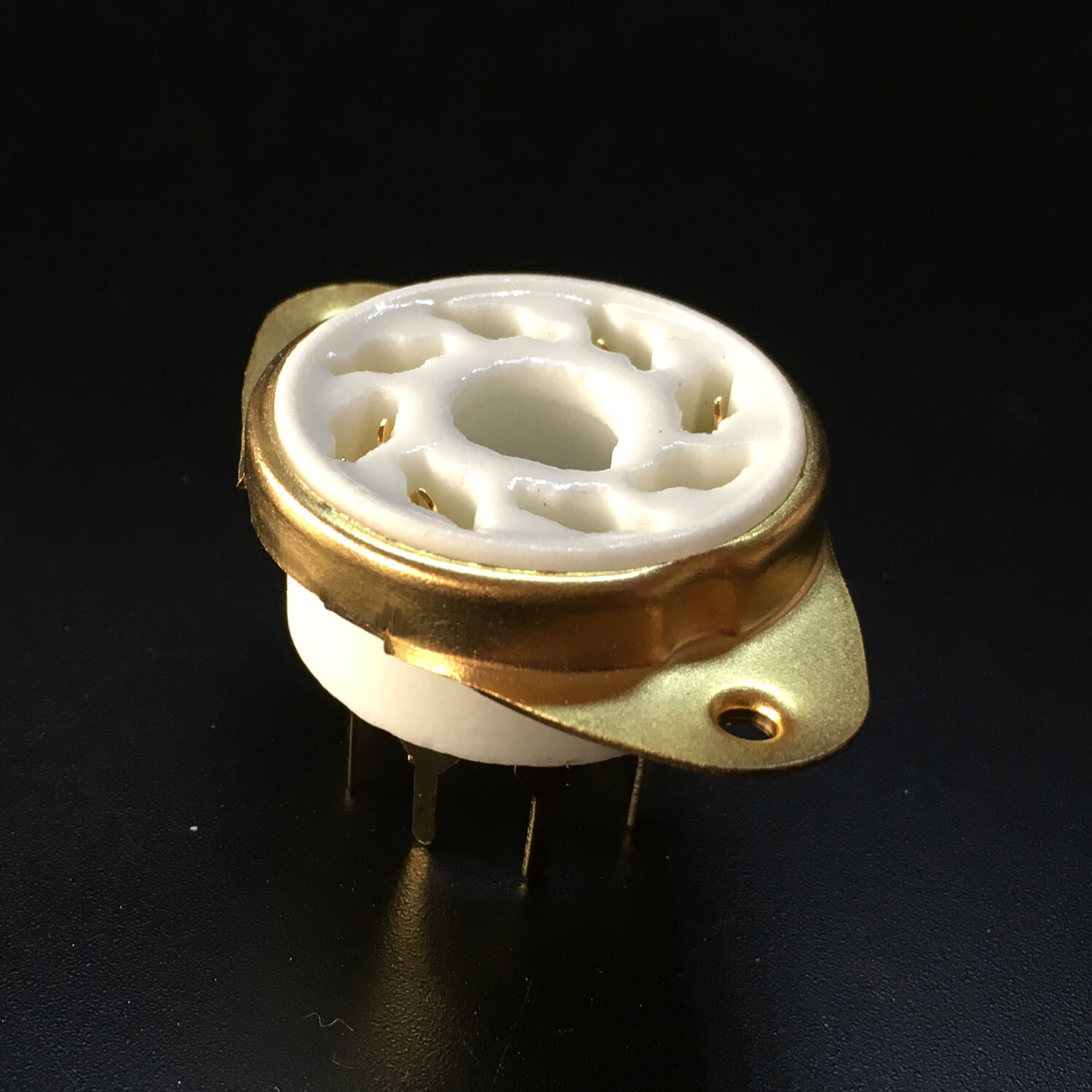 10Pcs 8Pin Gold Ceramic Vacuum Tube Socket Valve Base fr KT88 6550 KT66 6V6 Tube