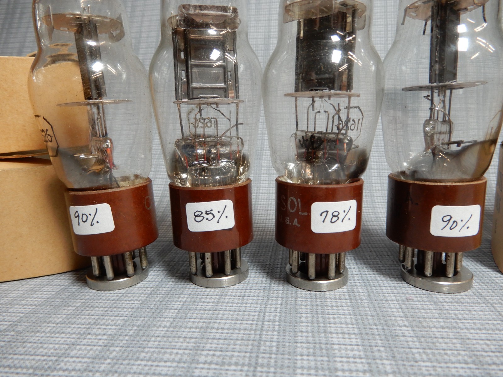 Tung-Sol (3) & RCA 1626 Vacuum Tubes Amplitrex Tested 90% 85% 78% & 90% Gm