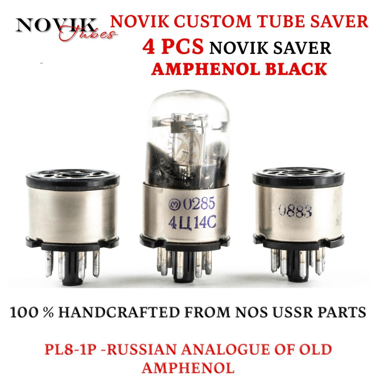 Tube Saver Octal 8 Pin For 6L6 6V6 6SN7 EL34 KT88 Novik AMPHENOL Black 4pcs