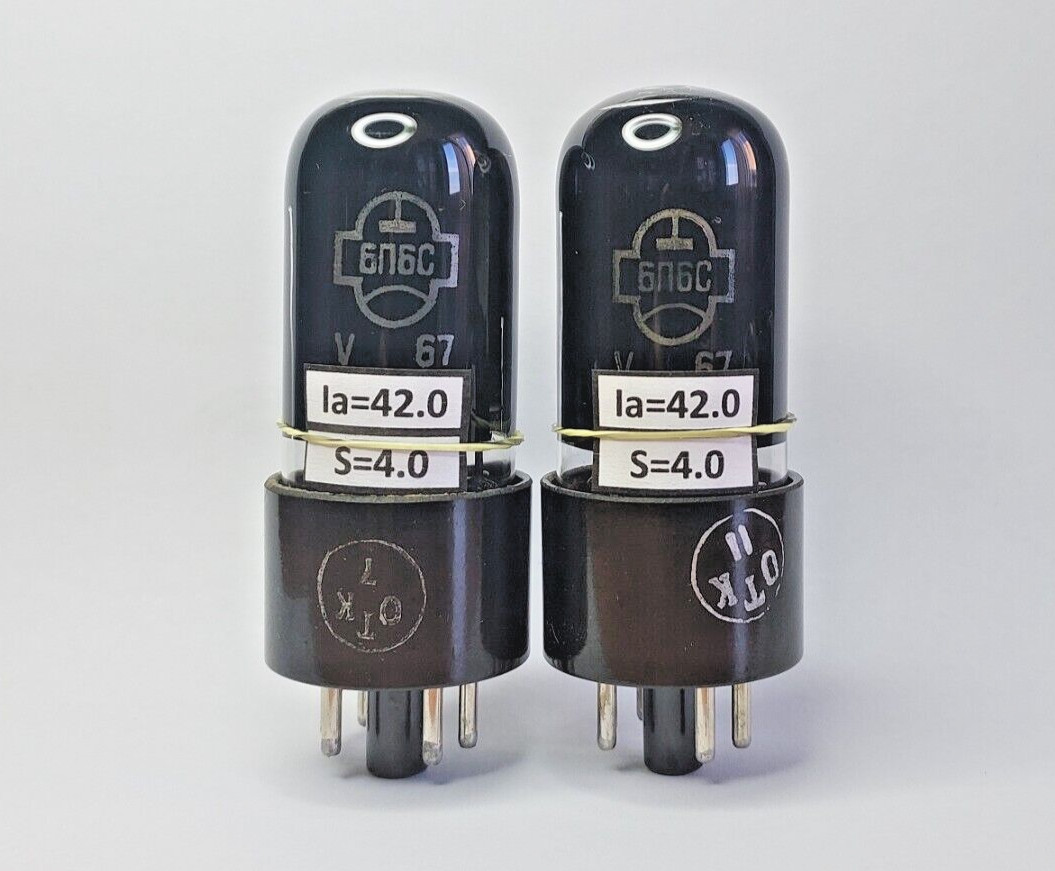 2x 6P6S / 6V6GT / 6П6С / 6P6P MATCHED PAIR (2pcs) 1960’s VALVES / TUBES NEW NOS