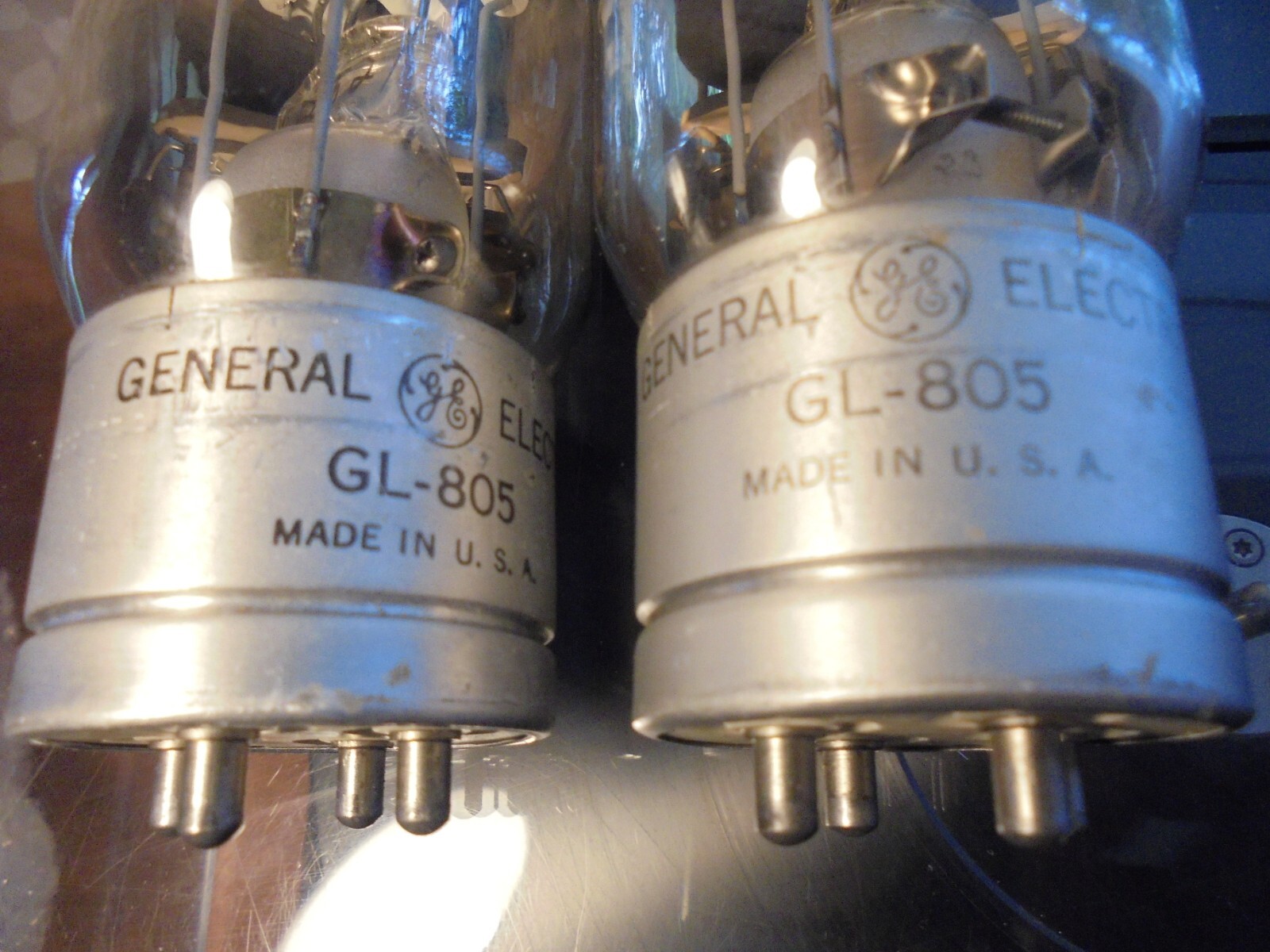 GENERAL ELECTRIC GL 805 USA PAIR OF OLD STOCK TESTED STRONG VINTAGE VALVES TUBES