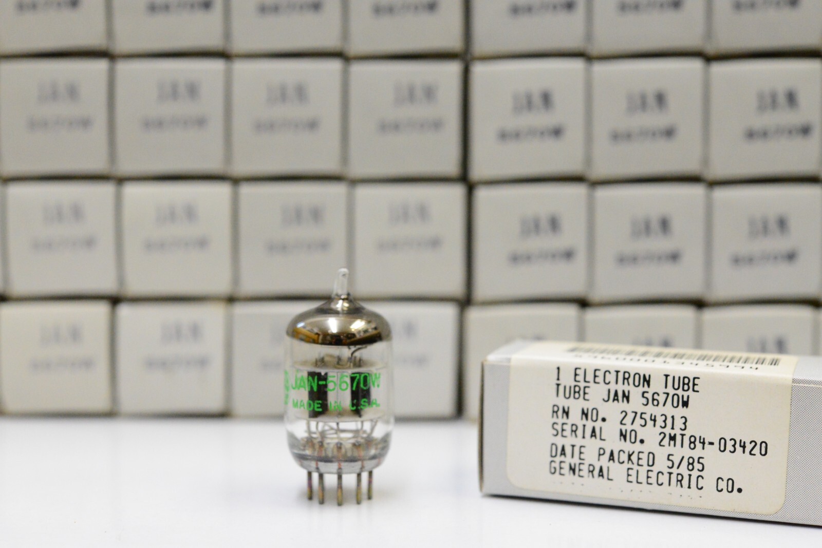 1x NOS GE JAN 5670W electron tube (=Western Electric 396A) Made in USA 1980s