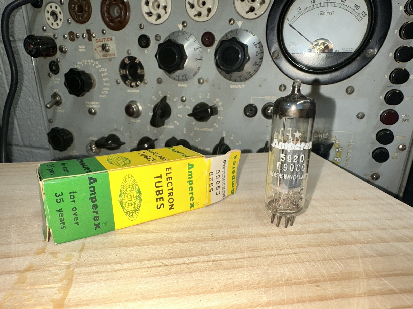 NOS / NIB AMPEREX PQ 5920 E90CC CV514 DOUBLE TRIODE VACUUM TUBE -PREMIUN QUALITY