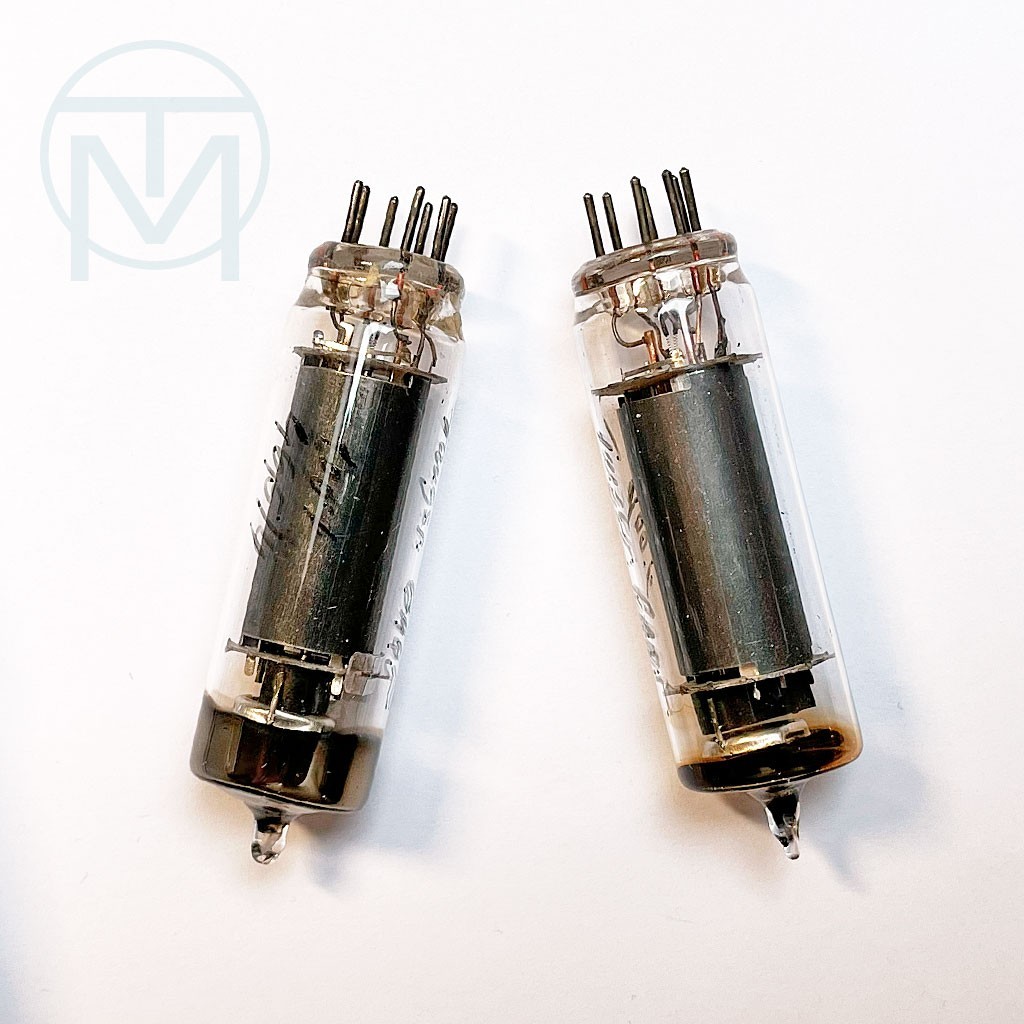 2x Tungsram 6AQ5 (EL90) Early Version, Flat Top, Black Plate, Fat Gtr! No Prints
