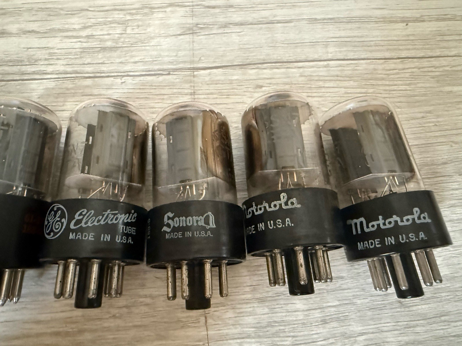 (1) GE 6SN7 6sn7gtb Gray Plate Side D Phono Musical Tube White Label