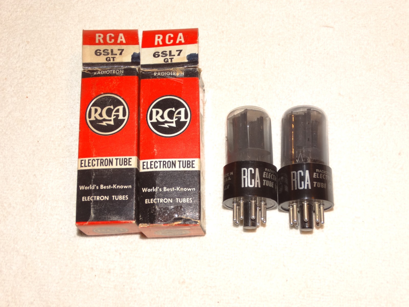 2 x 6SL7gt RCA Tubes*Very Strong Matched Pair*Smoked Glass*#15