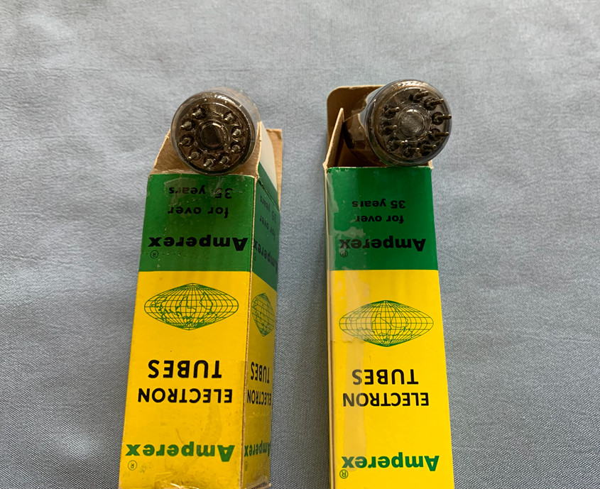 (2) Amperex 12AU7 ECC82 Vacuum Tubes. Made in Holland. Test strong.