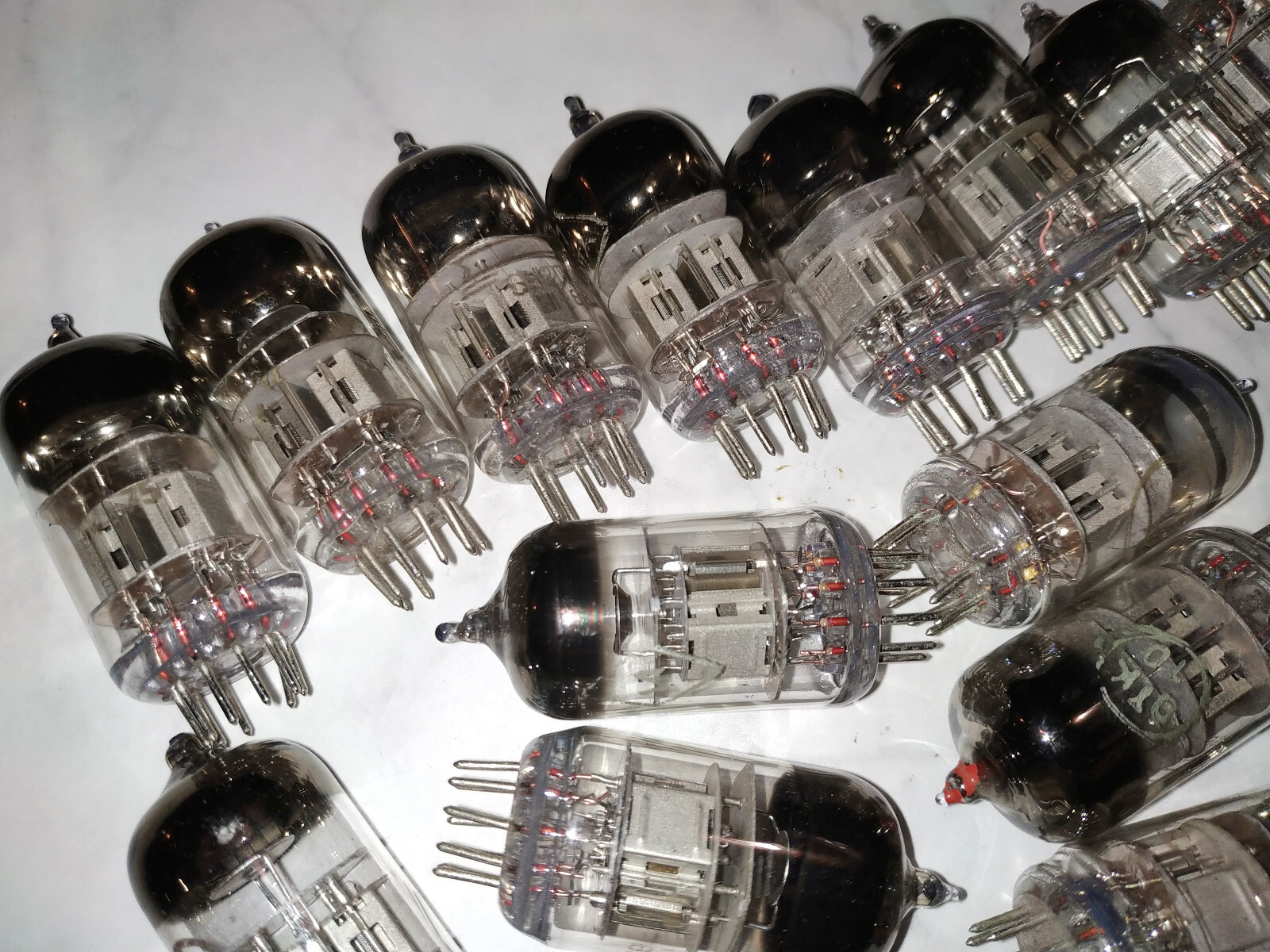 100x 6N2P ~ 12AX7, ECC83 Double Triode Tube SILVER ANODE 1960-70’s NEW & Sl.Used