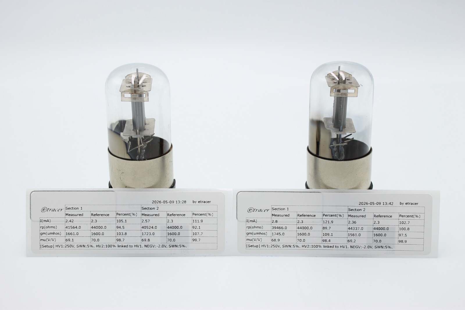 2 PCS 6N9S / 1579 / 6SL7 / ECC35. Dual Triode. MELZ. Metal Base. Etracer Tested.