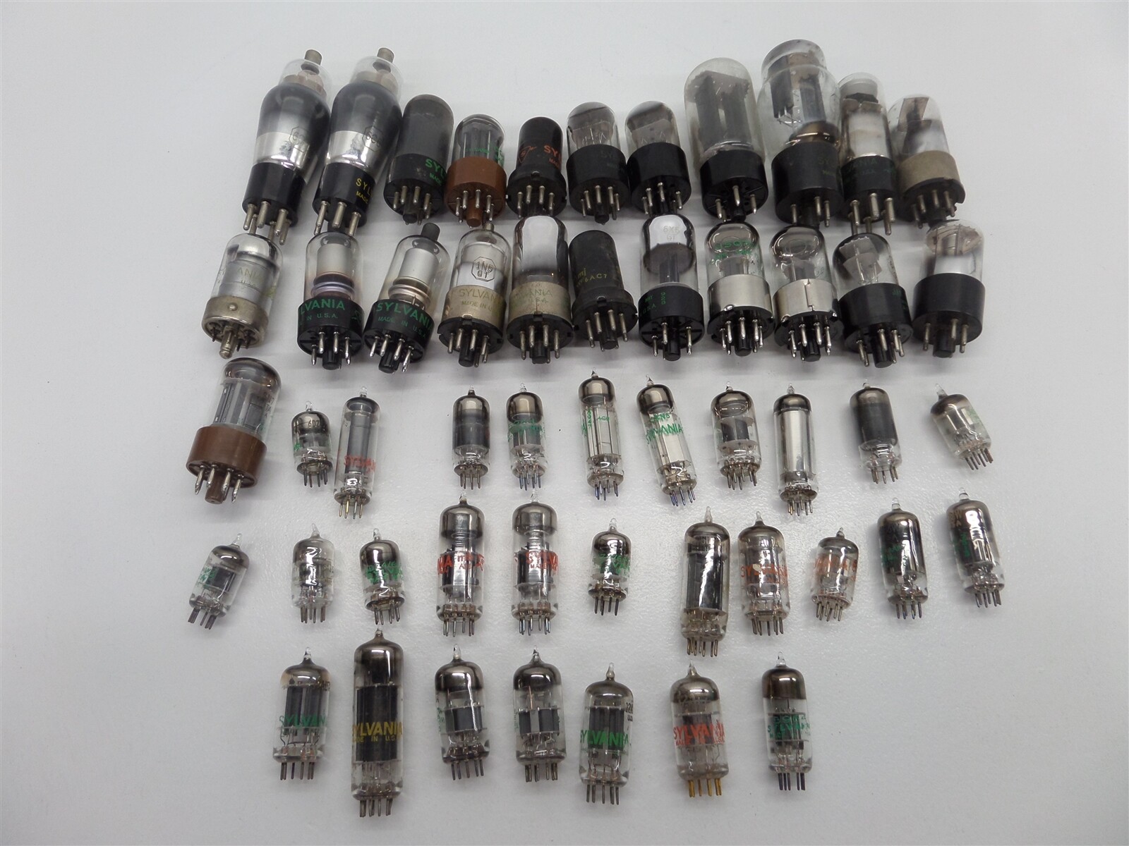 Mixed Lot Of 51 Sylvania 6V6GT 12AX7 6E5 Electron Tubes