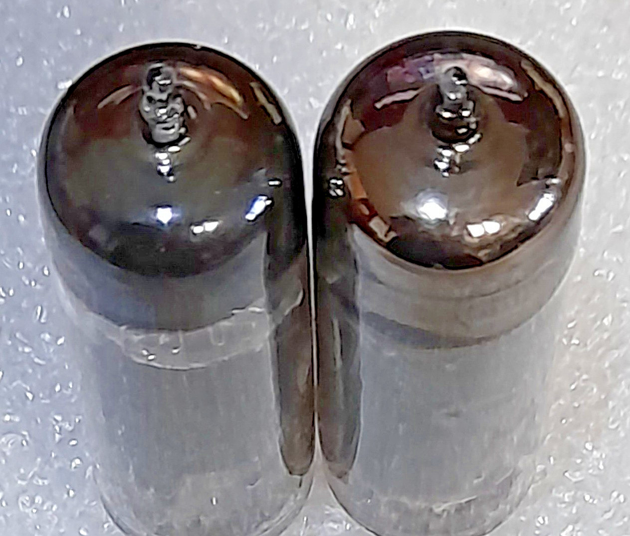 Tightly Matched Pair 6BQ5 unbranded smoked glass/disc getter Tubes, TV-7D Tested