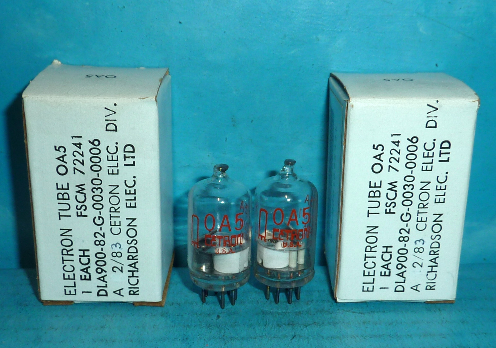 2 Cetron 0A5 Cold Cathode Trigger Tubes NOS/NIB